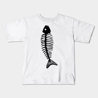 Fish Bone Black Kids T-Shirt